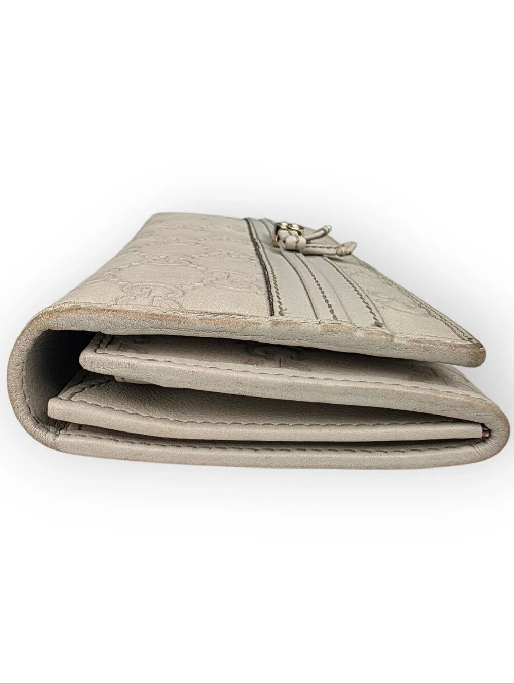Gucci Guccissima Bow Signature Wallet Ivory - Picture 7 of 16